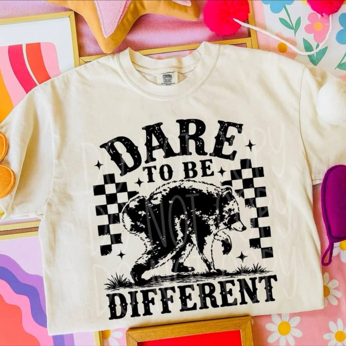 Dare to be different raccoon DTF Transfer