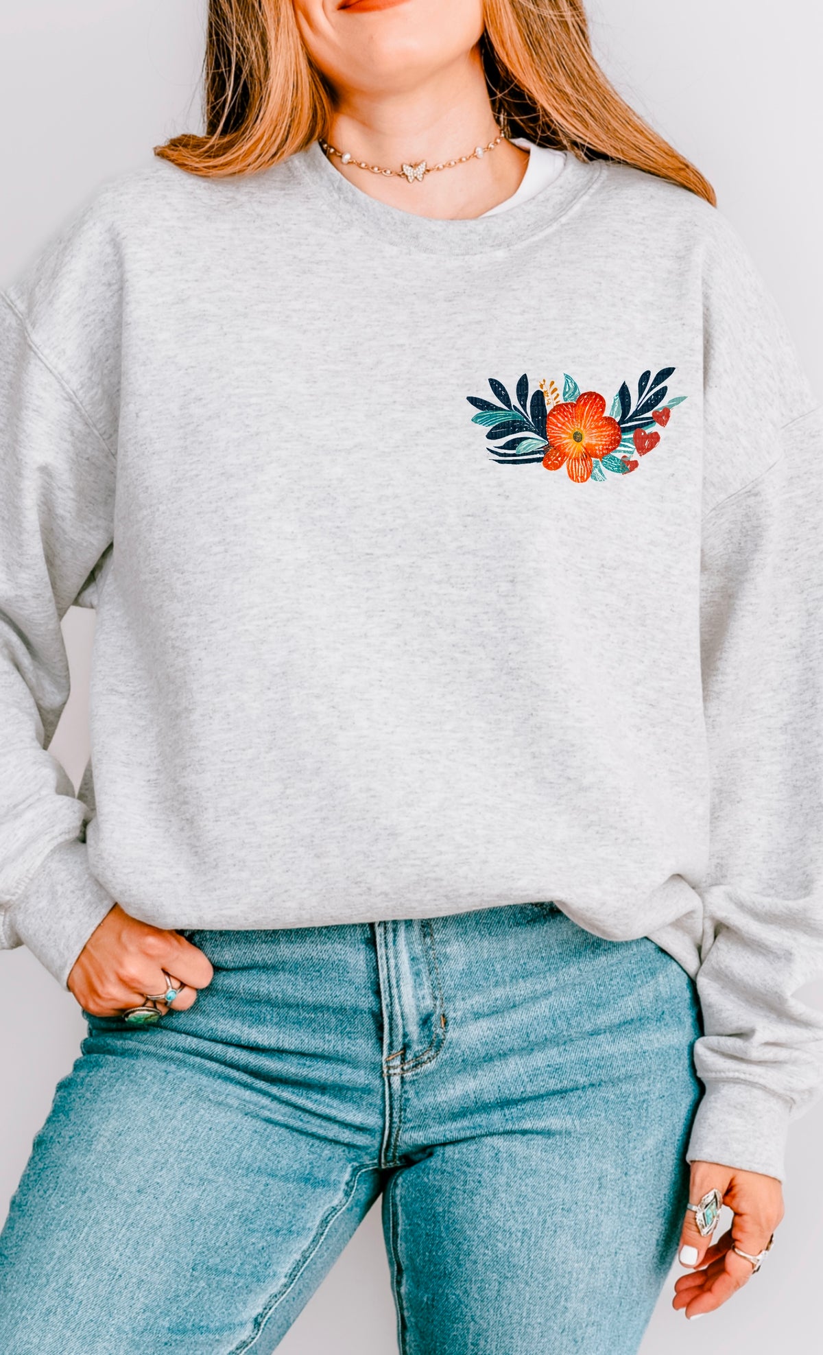 Jesus loves you orange flower pocket 95376 DTF transfer