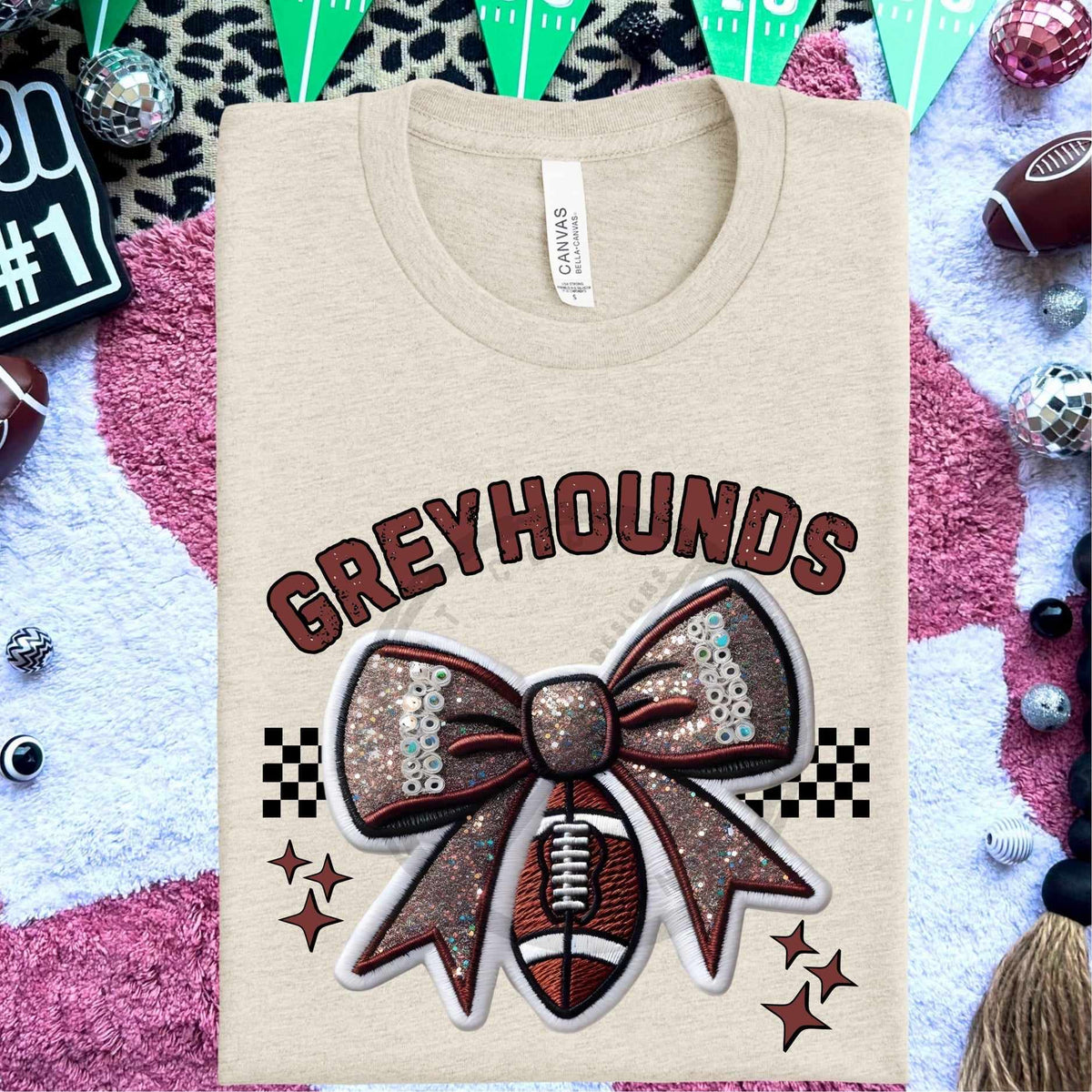 Greyhounds bow and football (HW) 58332 DTF transfer
