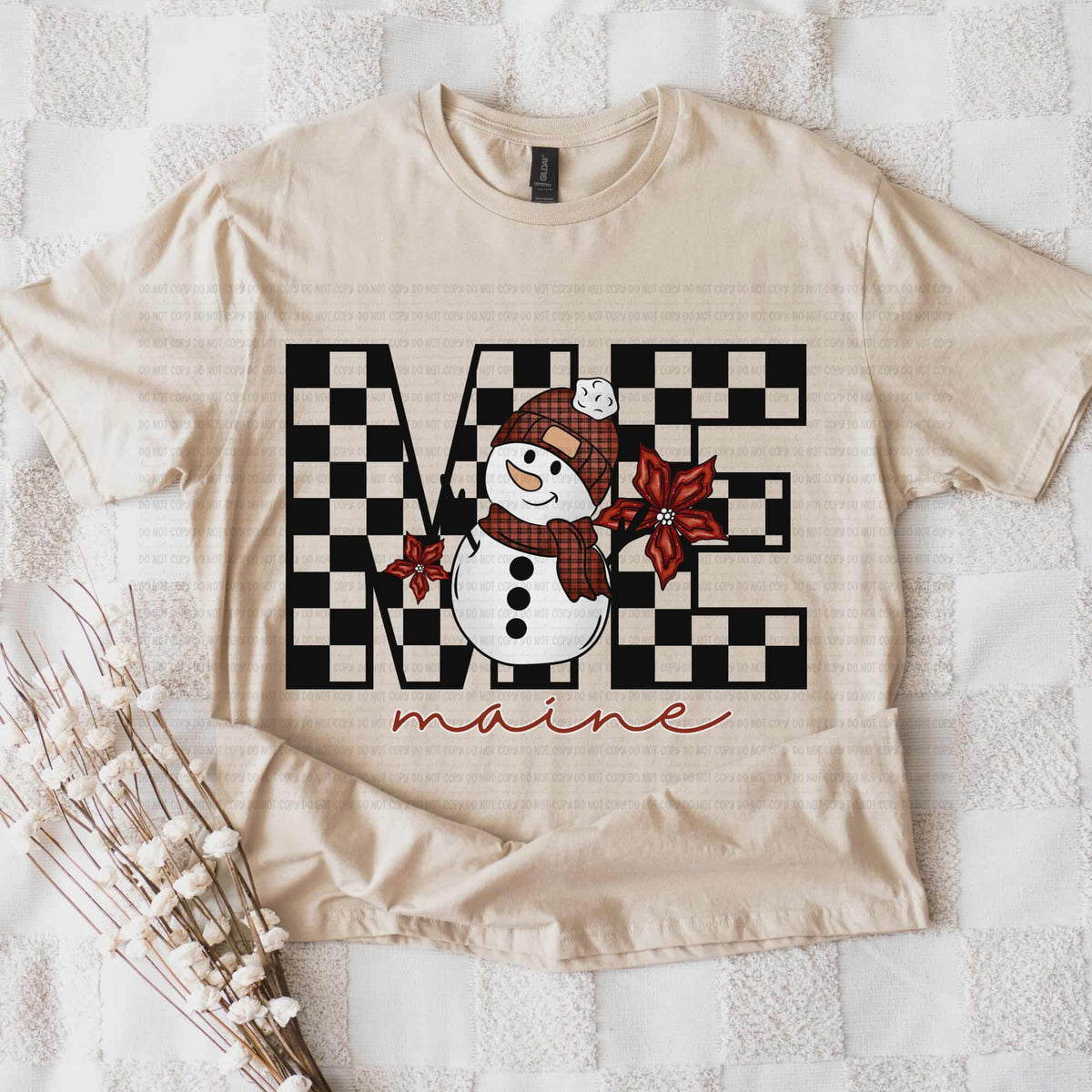 Maine snowman checker (REVEL) DTF Transfer