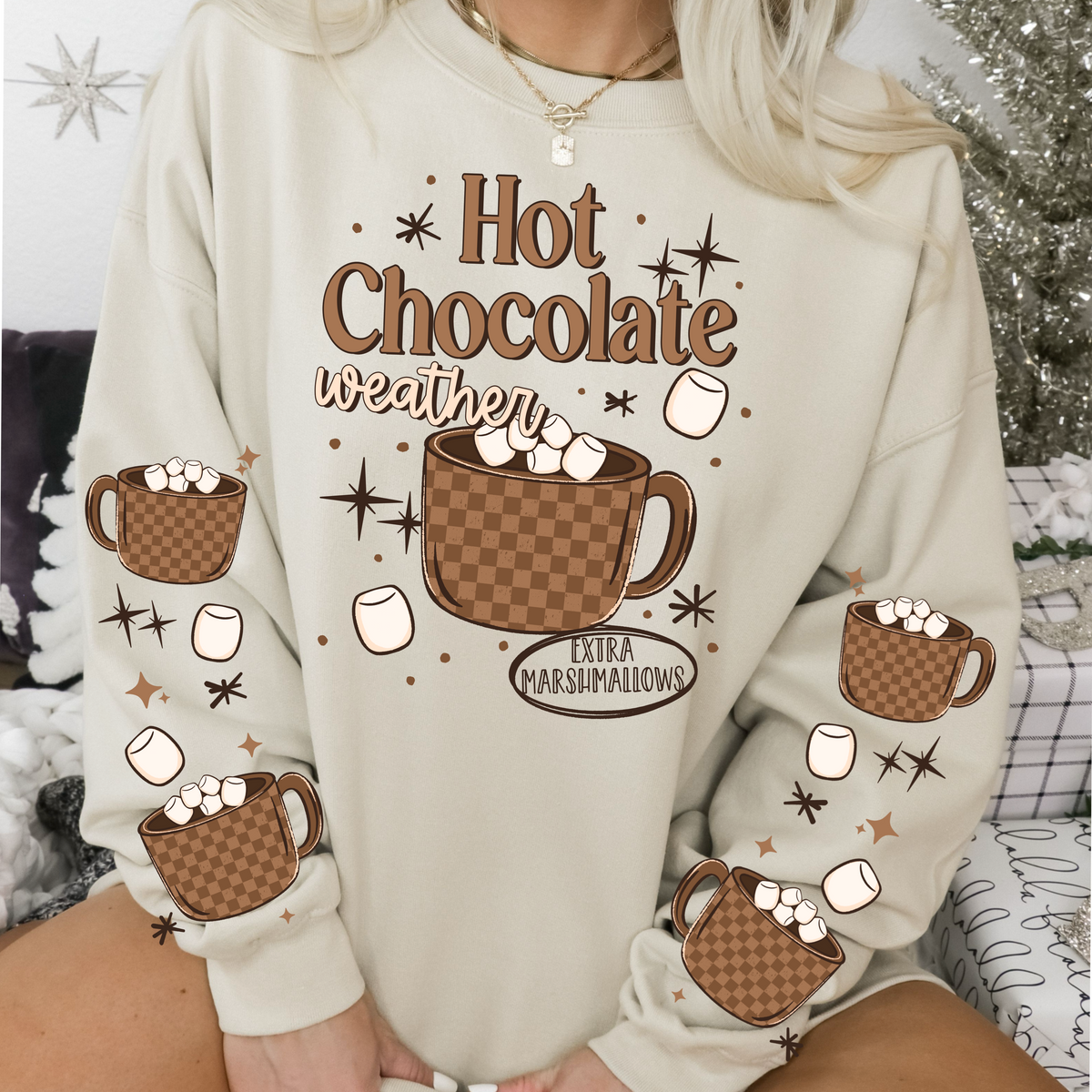 Hot chocolate weather (set two sleeves) (csc) DTF Transfer