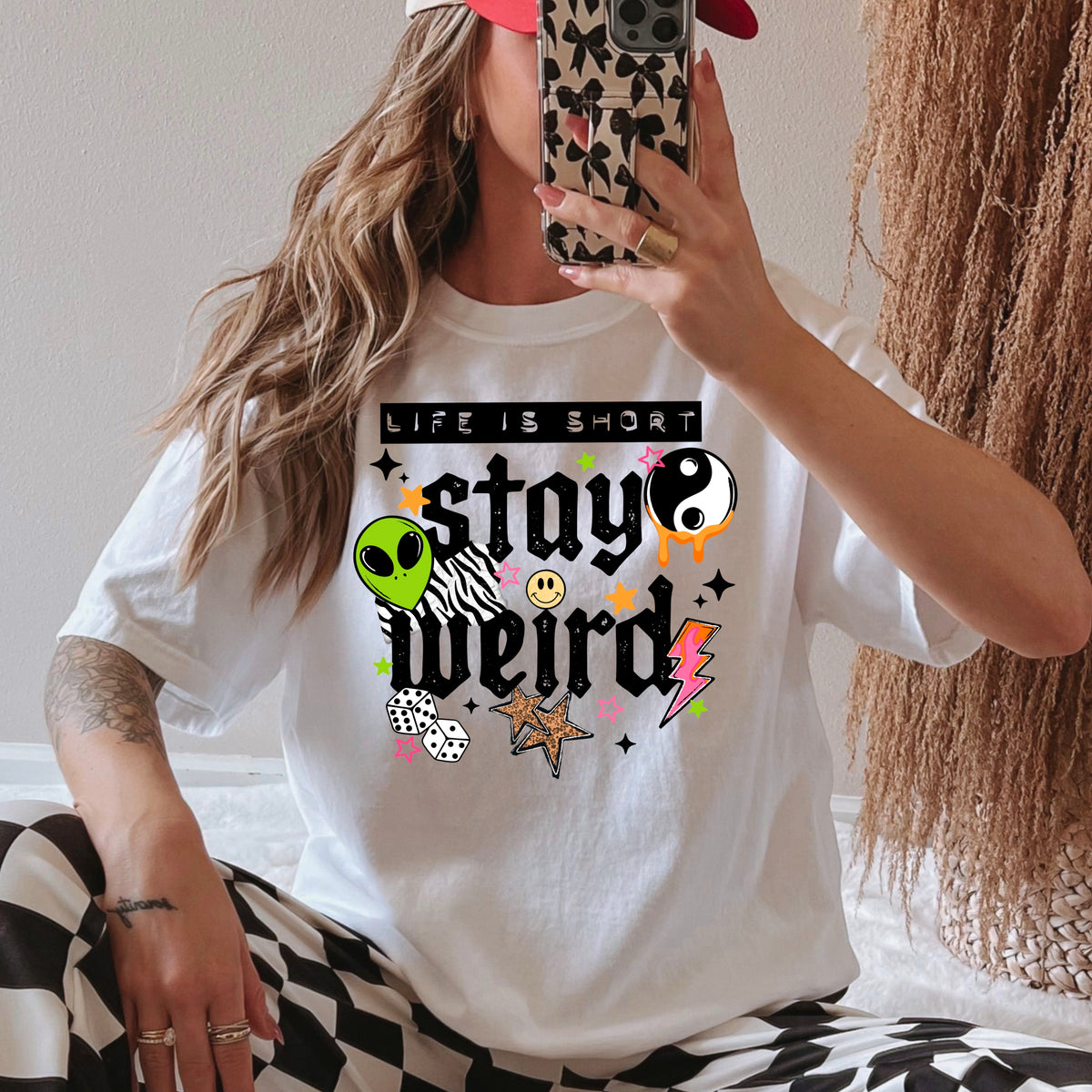 Life is short stay weird (black) (CSC) DTF Transfer
