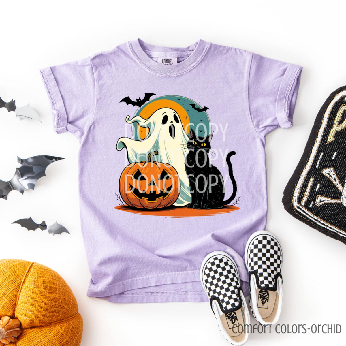 Ghost Black Cat and pumpkin CSG DTF transfer