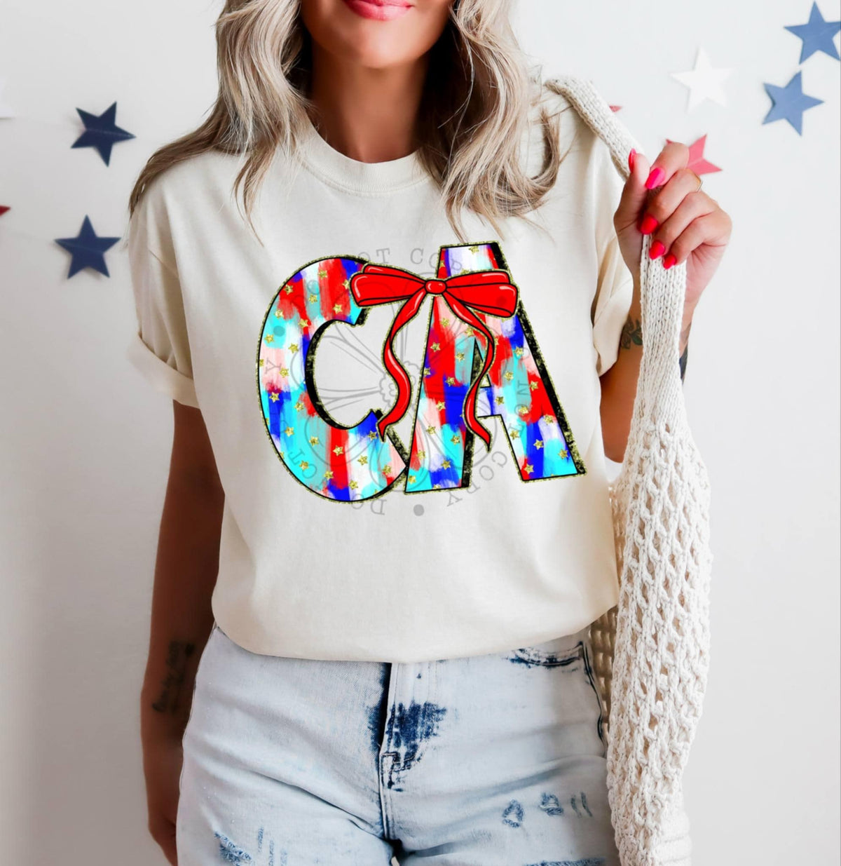 Patriotic brushstroke states DTF transfers