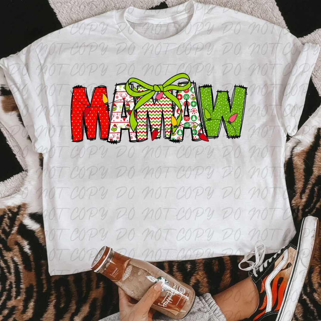 Mamaw light green bow (VINTAGE) 64153 DTF transfer