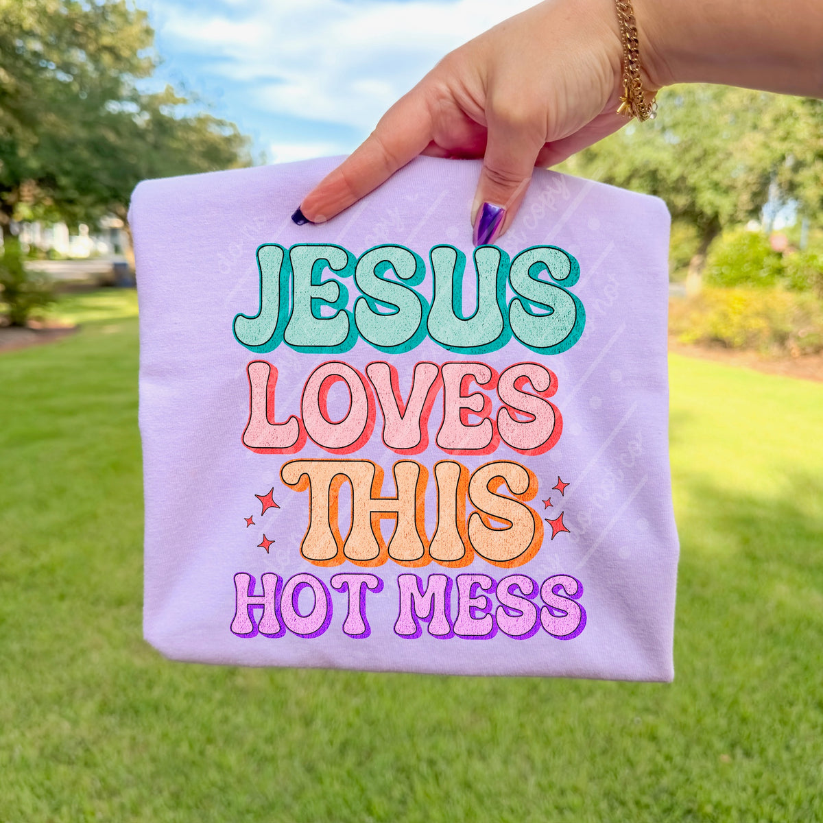 Jesus loves this hot mess (Texasgal) DTF Transfer