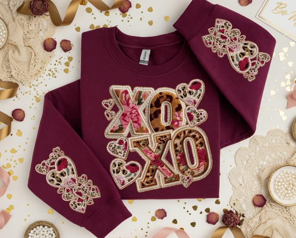 Xoxo faux embroidery (front only) sunday special DTF transfer