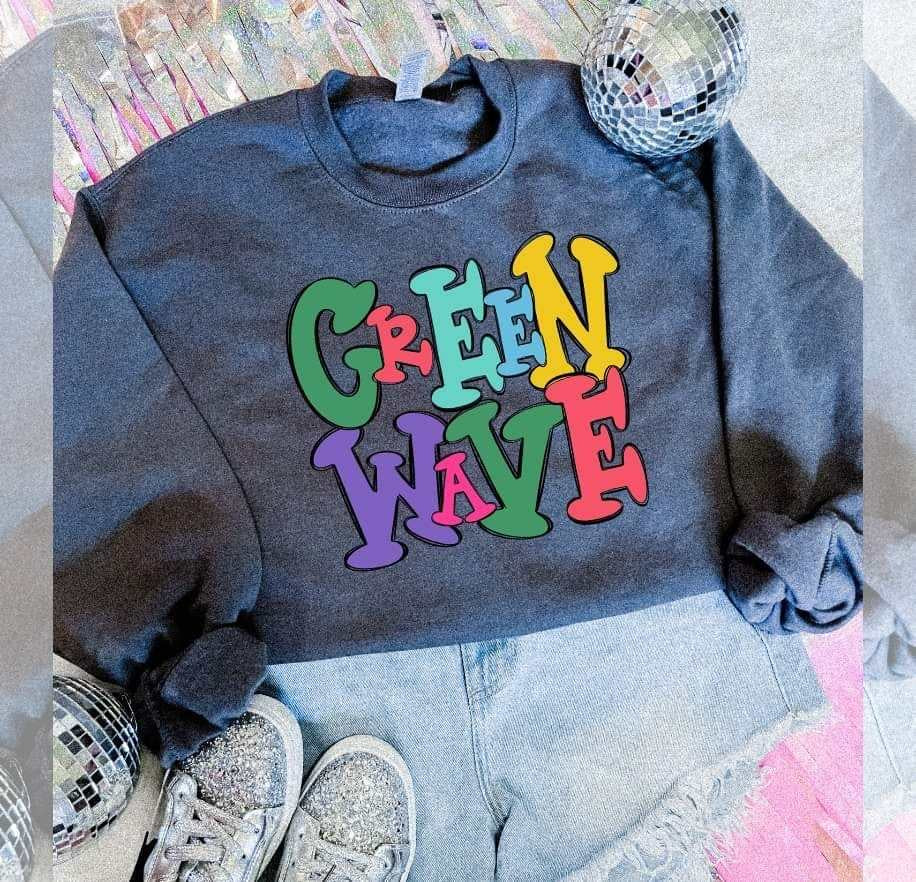 Greenwave colorful bubble font (S&G) 64491 DTF transfer