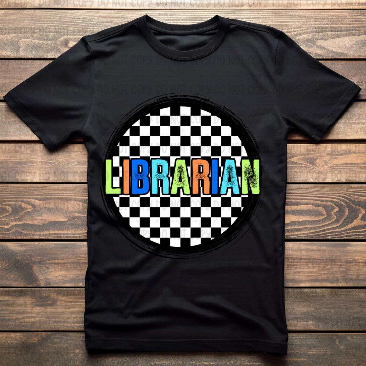 Librarian retro circle BOY 106589 DTF transfer