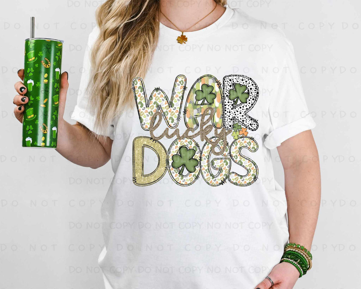 Lucky war dogs st Patrick patterns (caplinger) 82472 DTF transfer