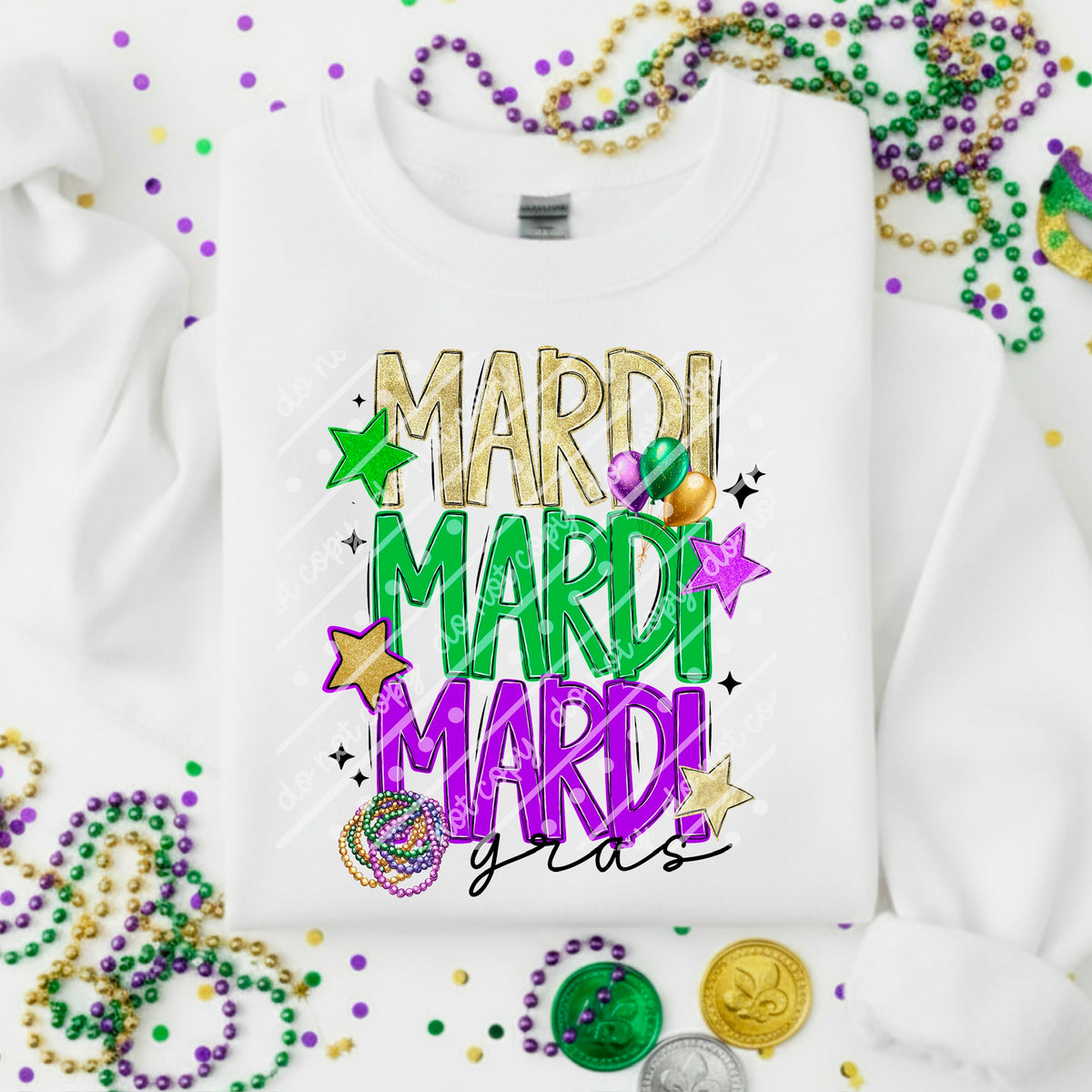 Mardi Gras stacked (exclusive) DTF Transfer