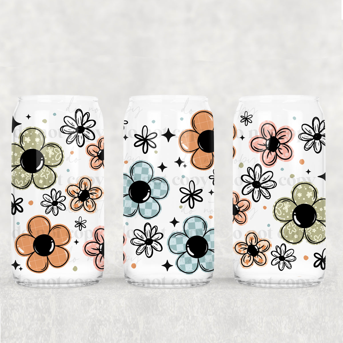 Patterned flowers (CSC) UV DTF WRAP