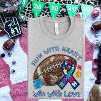 Run with heart win with love 58194 DTF transfer