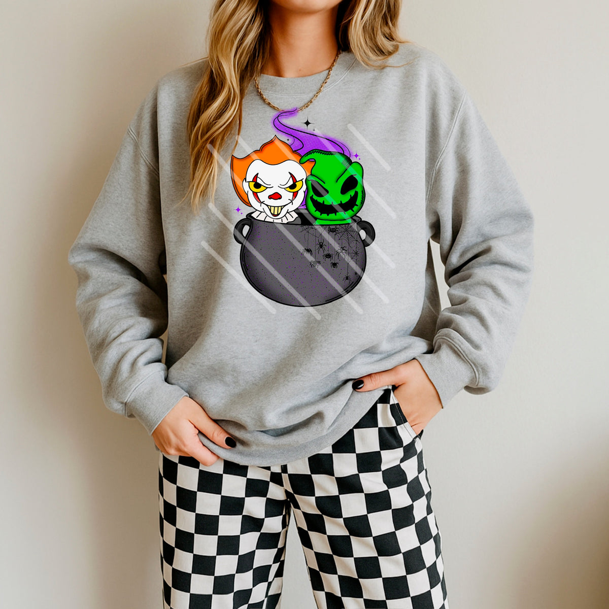 Clown and boogie in cauldron 113969 DTF transfer