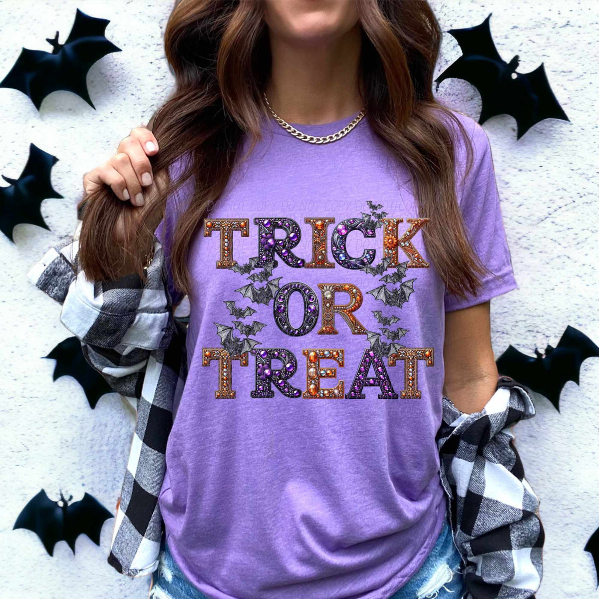 Trick or treat with bats (CITY) 55900 DTF transfer
