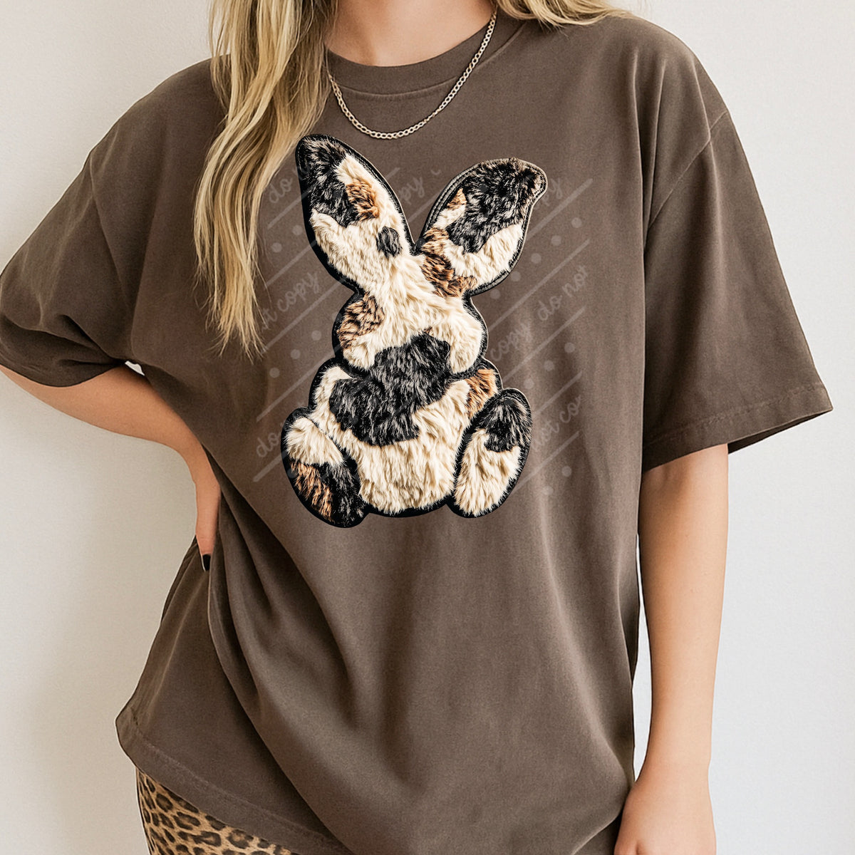 Faux cow print bunny DTF Transfer