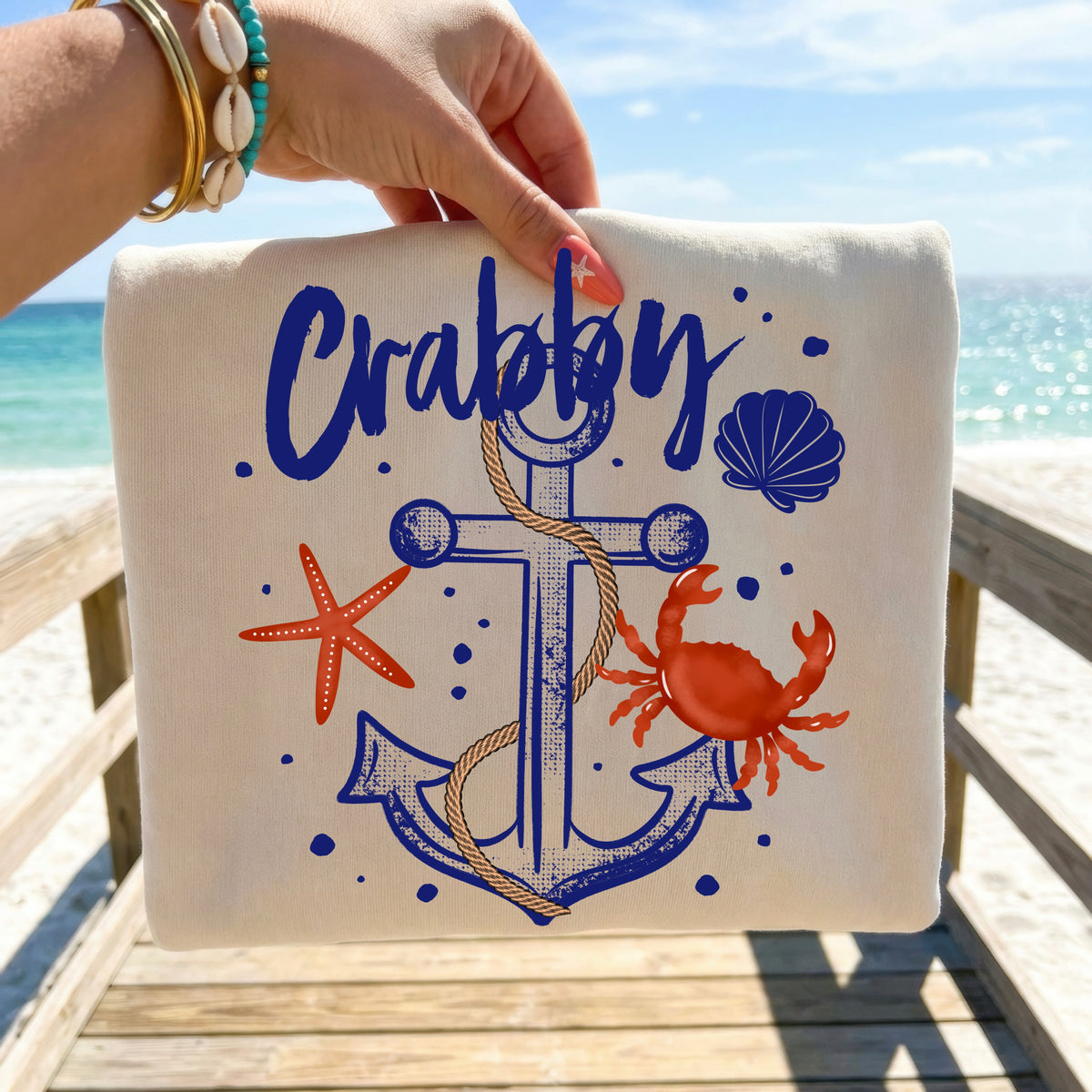 Crabby crab and anchor (CSC) DTF Transfer