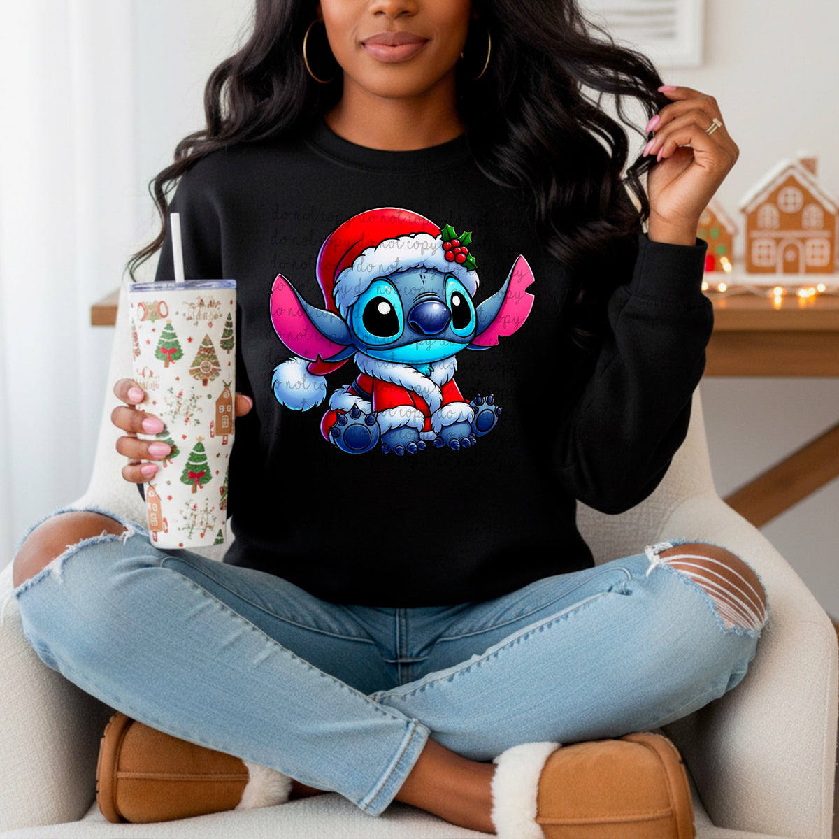 Santa Christmas Alien 117488 DTF transfer