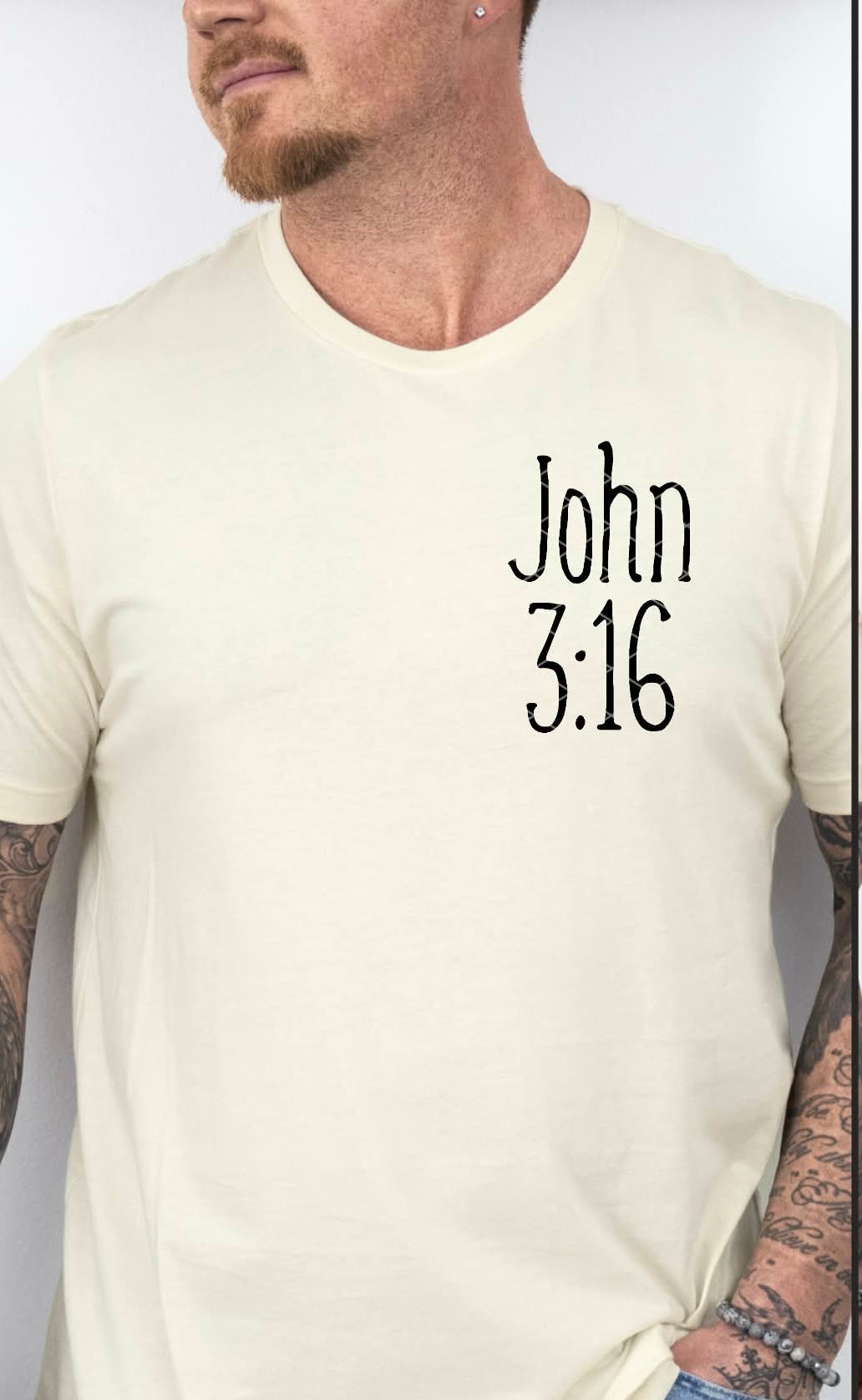 John 3:16 pocket black (SDD) DTF Transfer