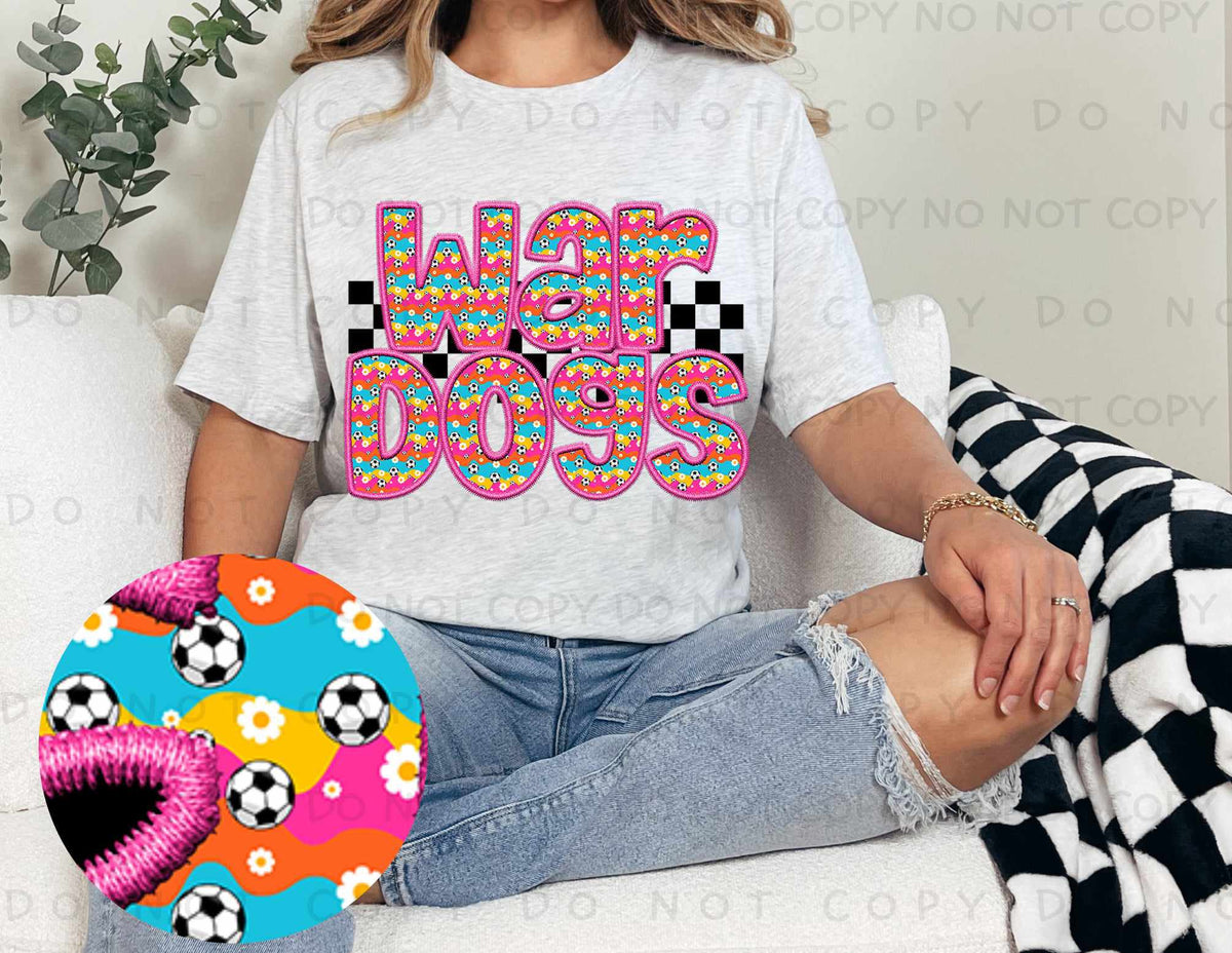 War dogs colorful soccer filled (caplinger) 77483 DTF transfer
