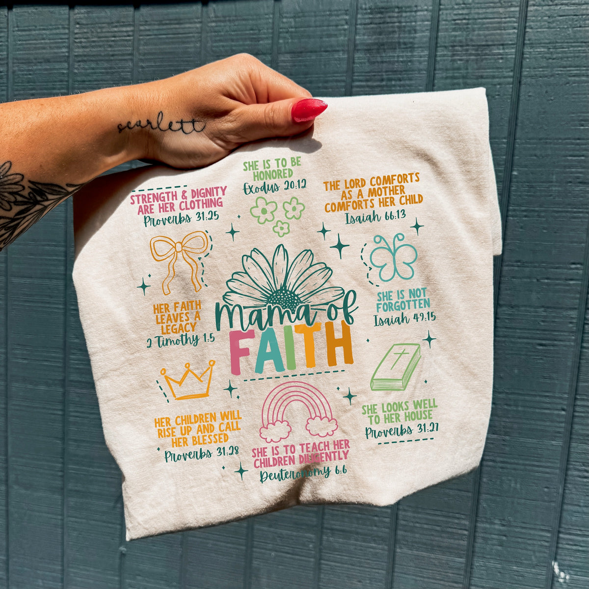 Mama of faith collage (teal sunflower) DTF Transfer