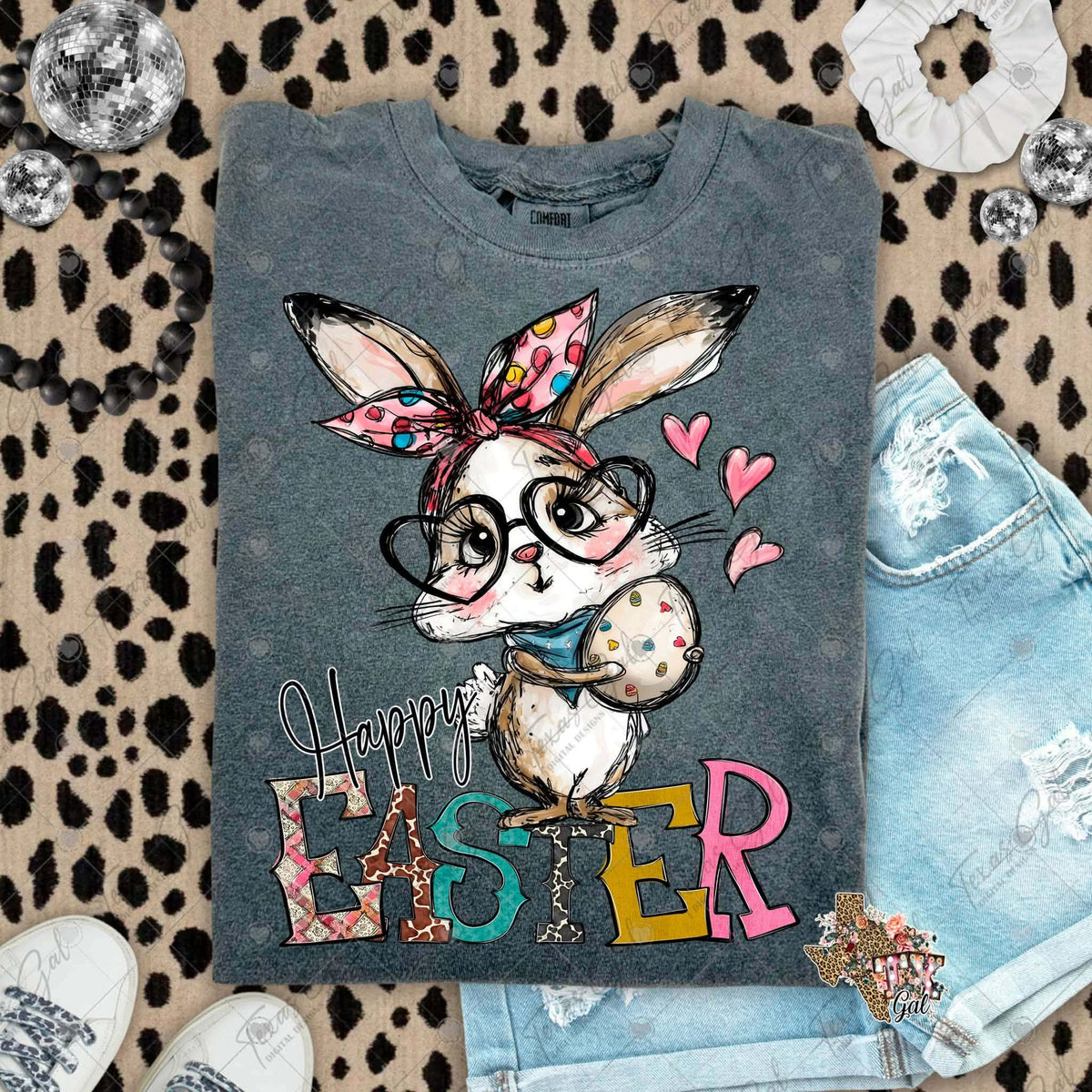 Happy Easter bunny (Texasgal) DTF Transfer