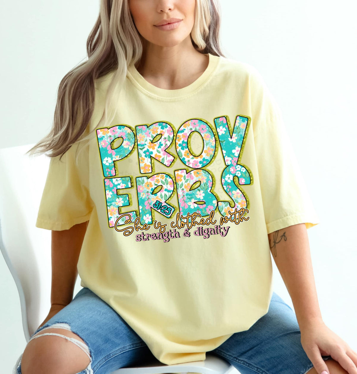 Proverbs she is clothed (C’s) 93235 DTF transfer