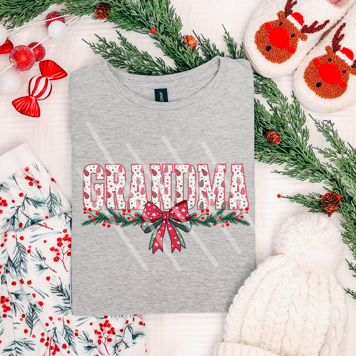 Grandma Treecake Letters with Bow (MZ) 113552 DTF Transfer