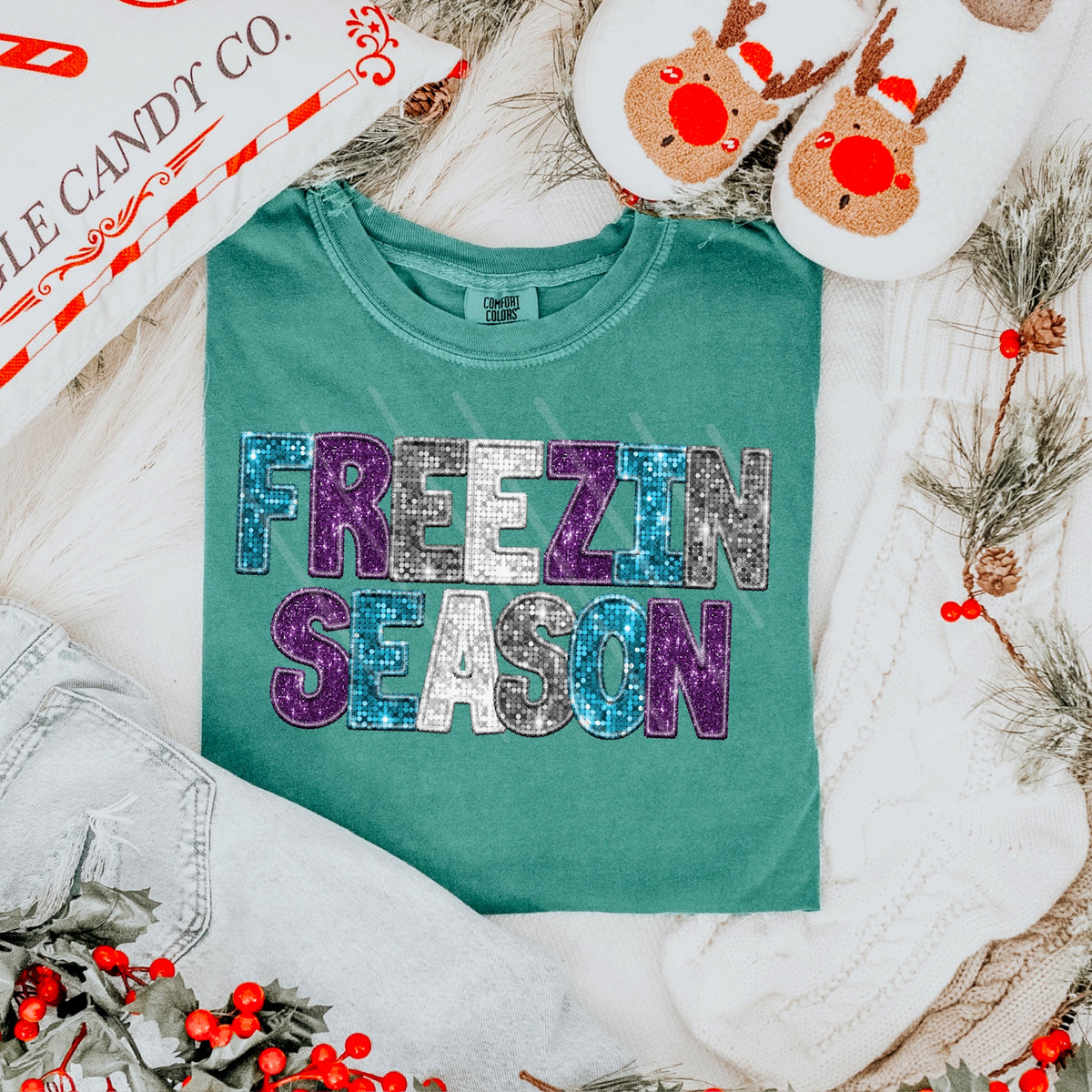 Freezing Season faux sequins 111645 DTF transfer