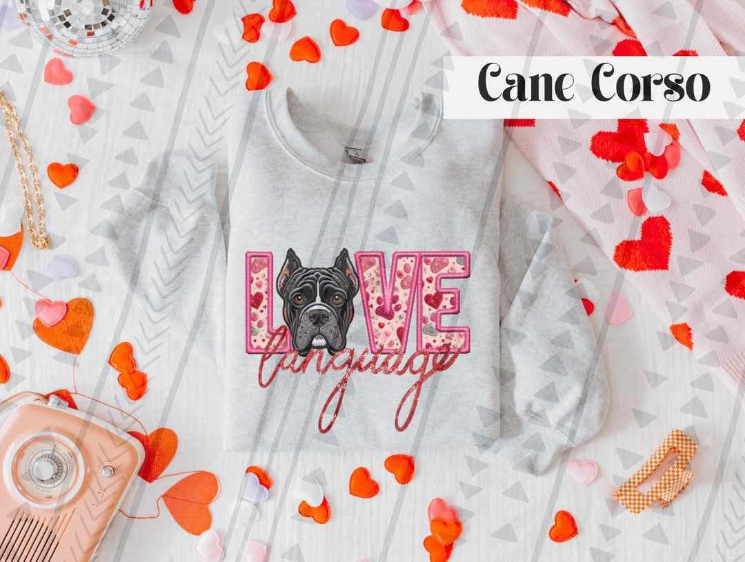Love language cane corso 75418 DTF transfer