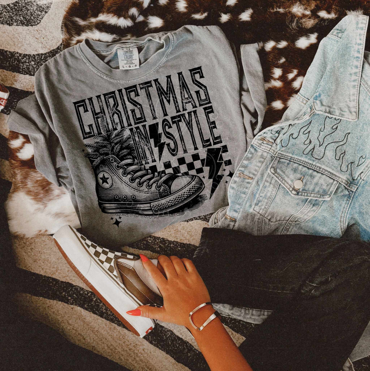 Christmas in style BLACK 64396 DTF transfer