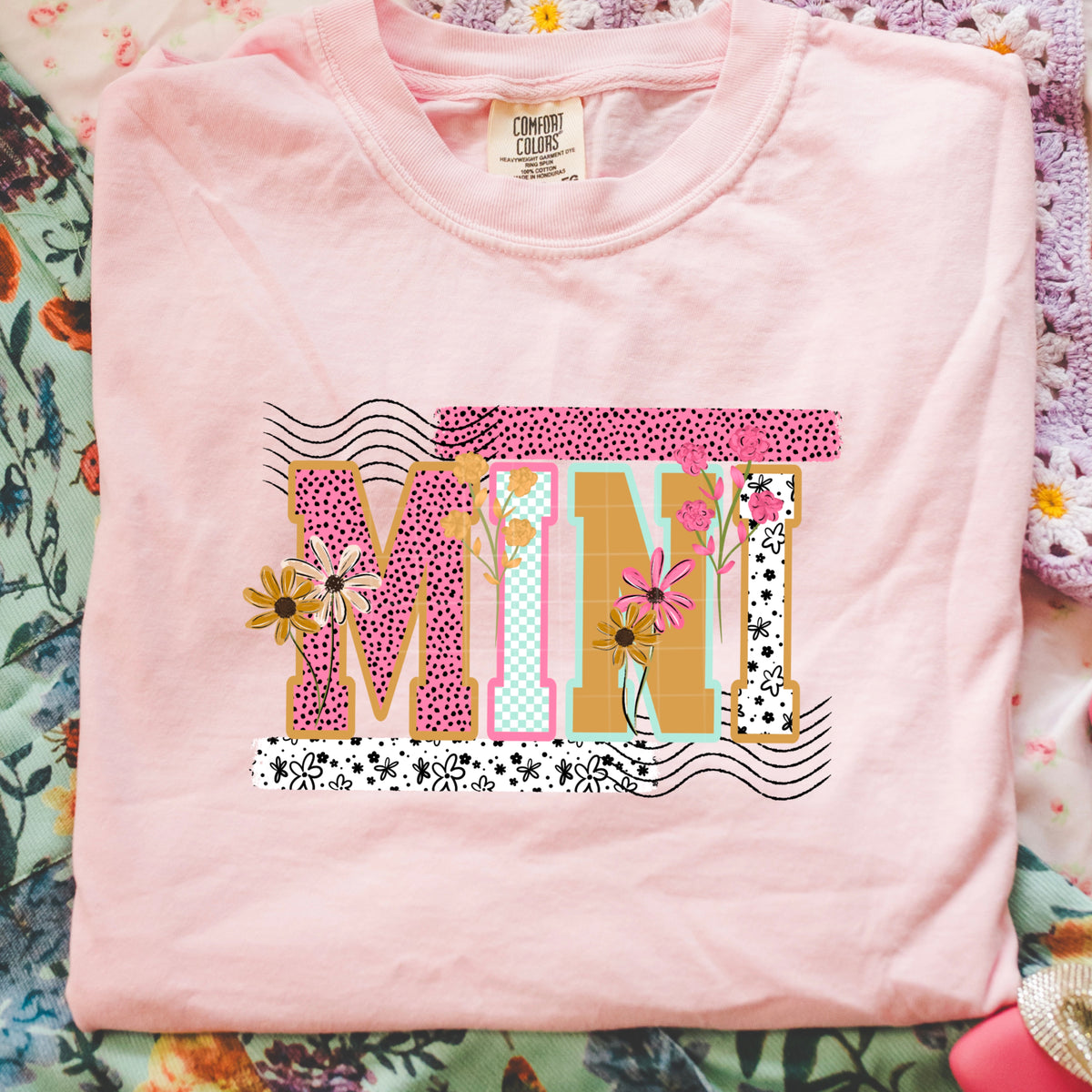 Mini florals and washi tape (CSC) DTF Transfer