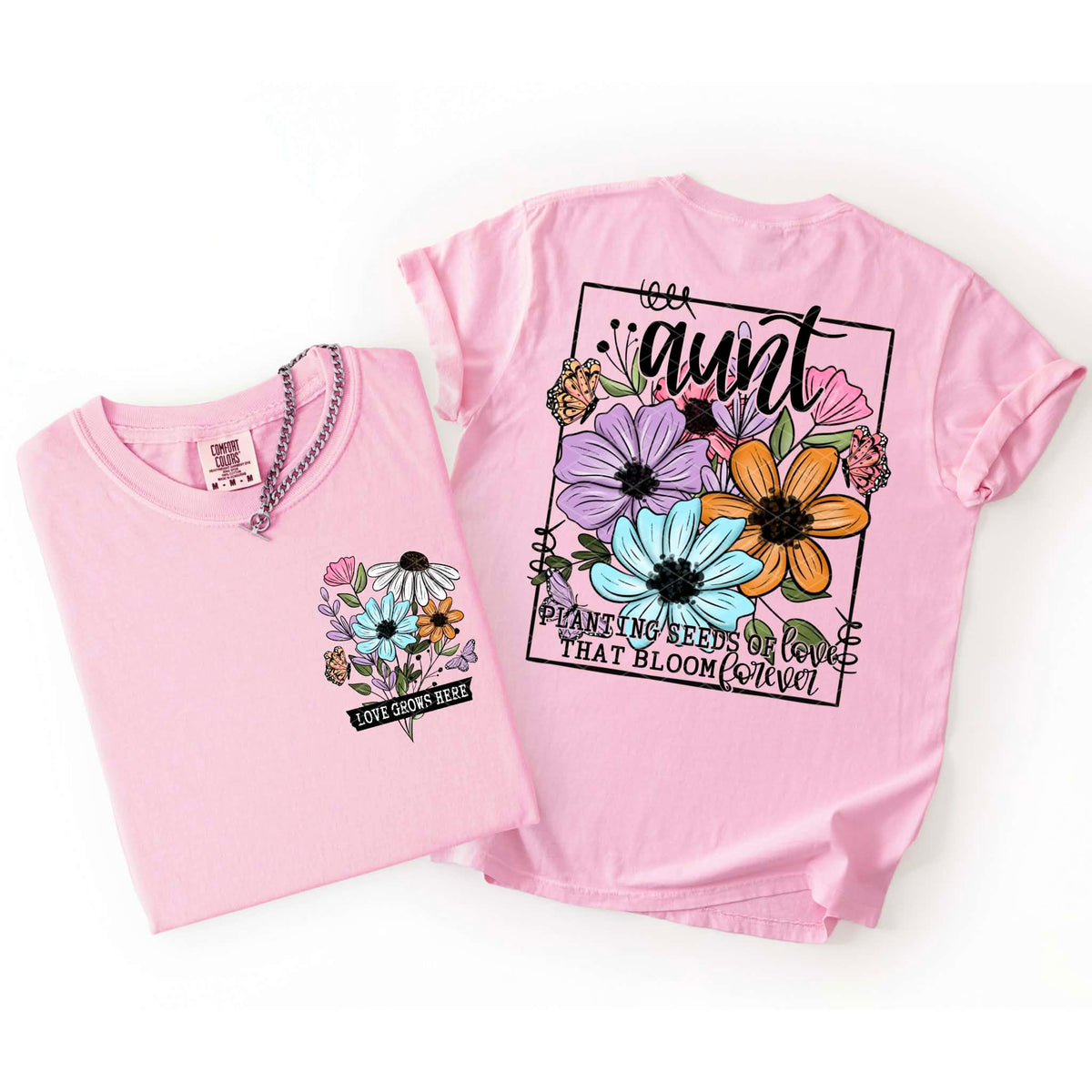 Aunt planting seeds (back print only) (SDD) DTF transfer