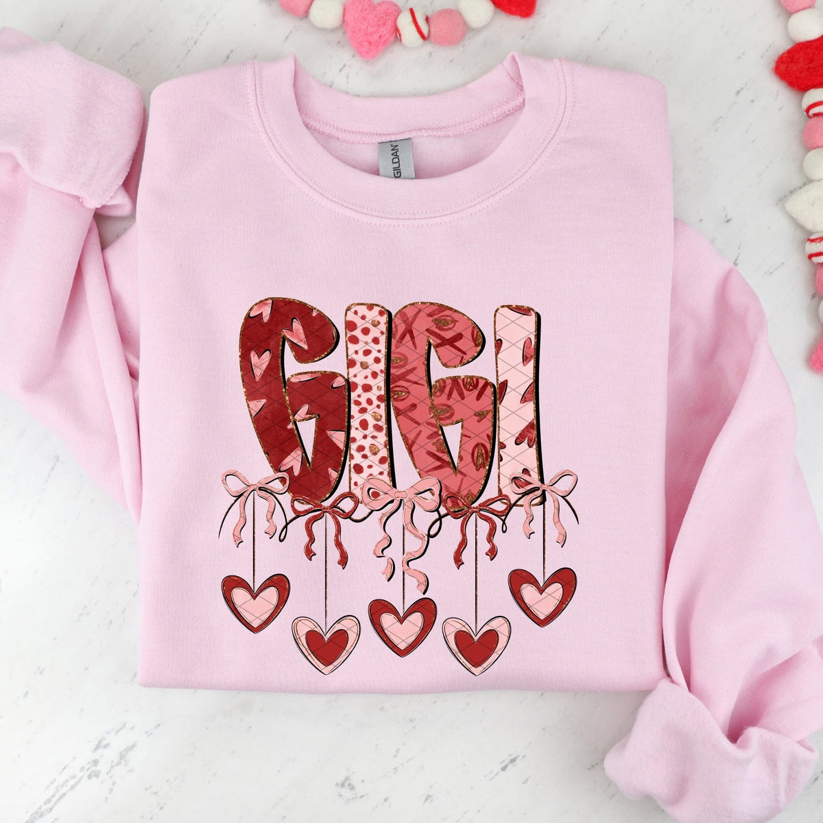 Gigi hearts and bows (SDD) DTF transfer