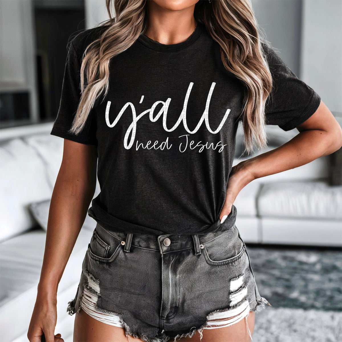 Y’all need Jesus white font 93554 DTF transfer
