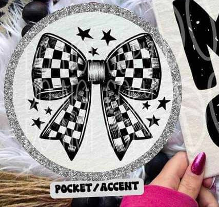 Checkered bow pocket (PH) 70333 DTF transfer