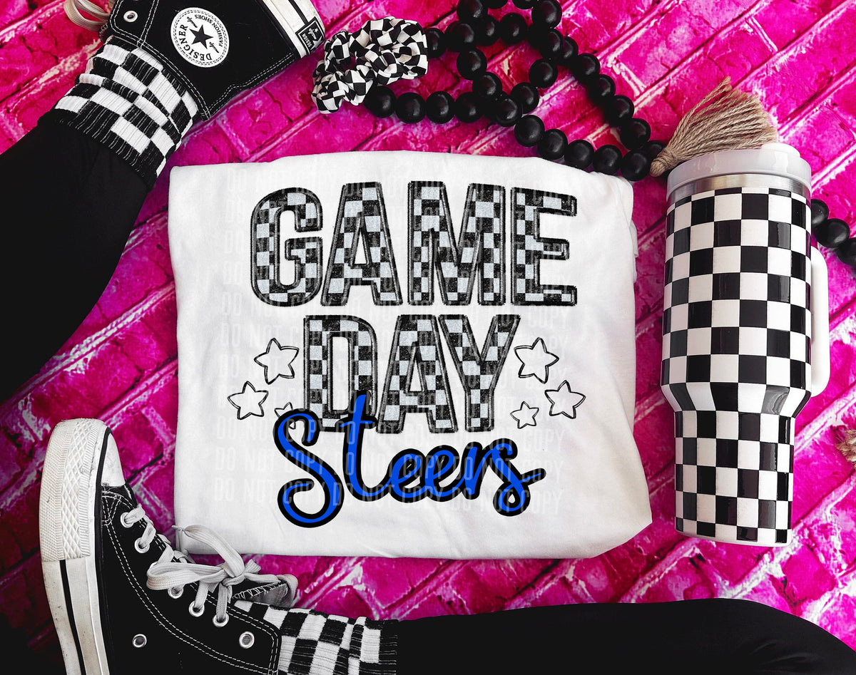 Game Day Steers (blue) 30887 DTF transfers