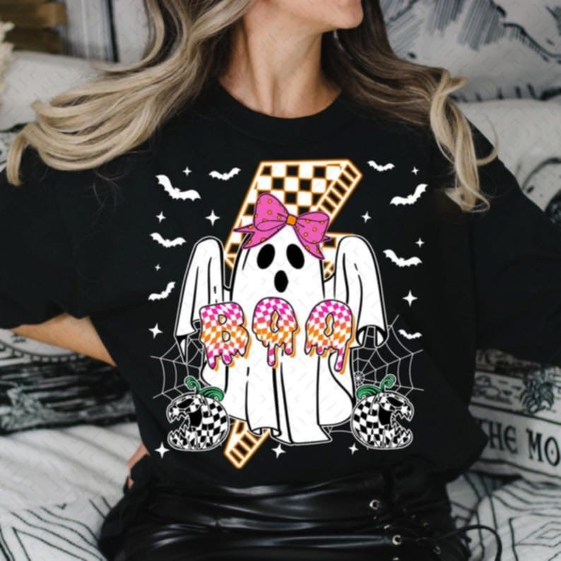 Boo ghost with lightning bolt 107762 DTF transfer