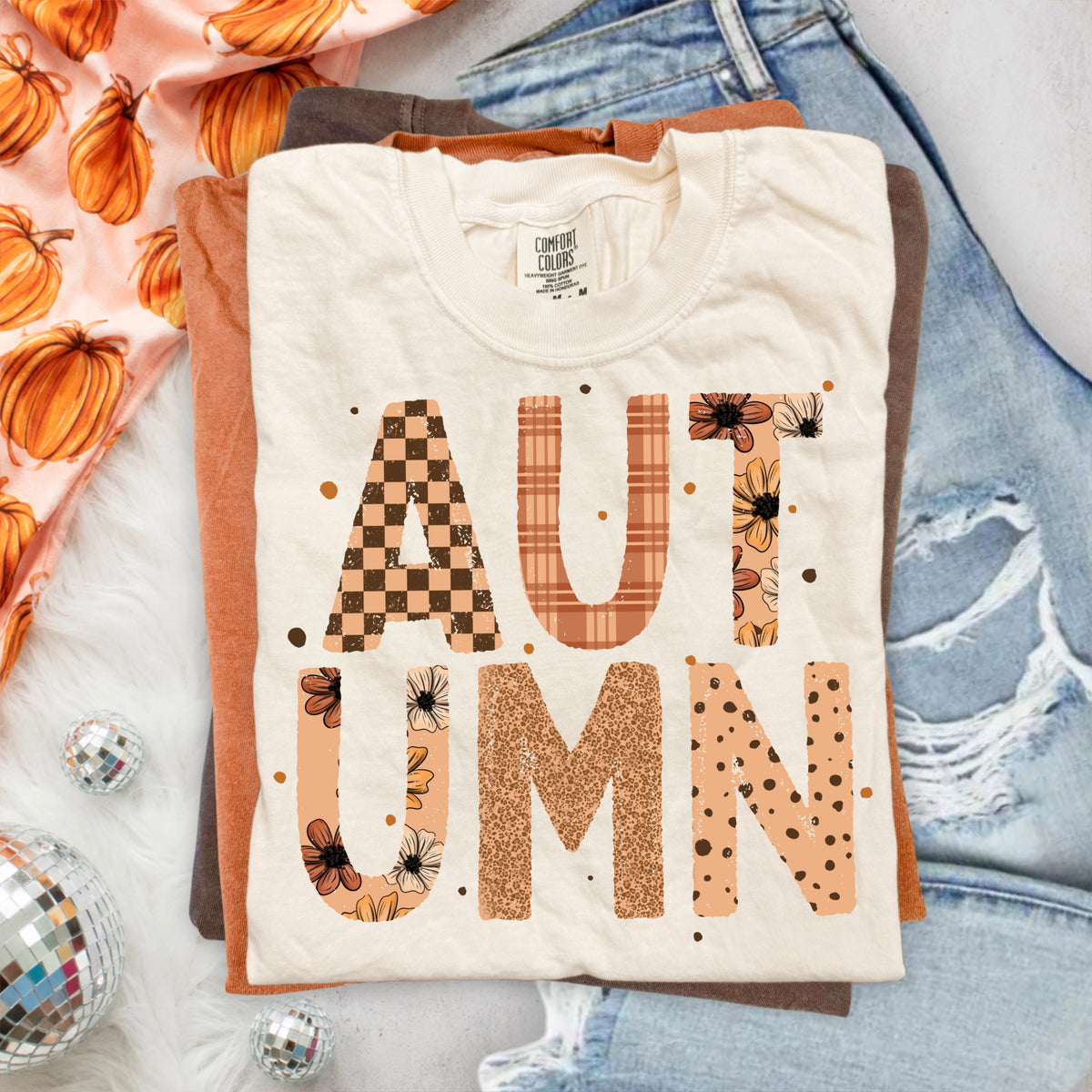 Autumn patterned font (CSC) DTF Transfer