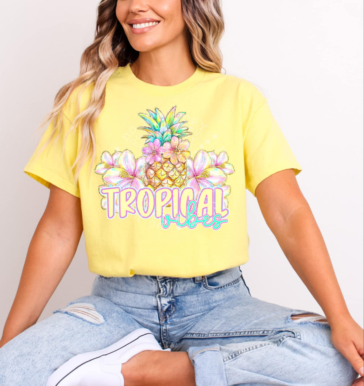 Tropical vibes pineapple (C’s) 98350 DTF transfer