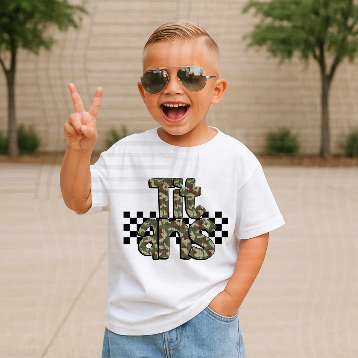 Titans Camo checkered mascots (Caplinger) DTF transfer