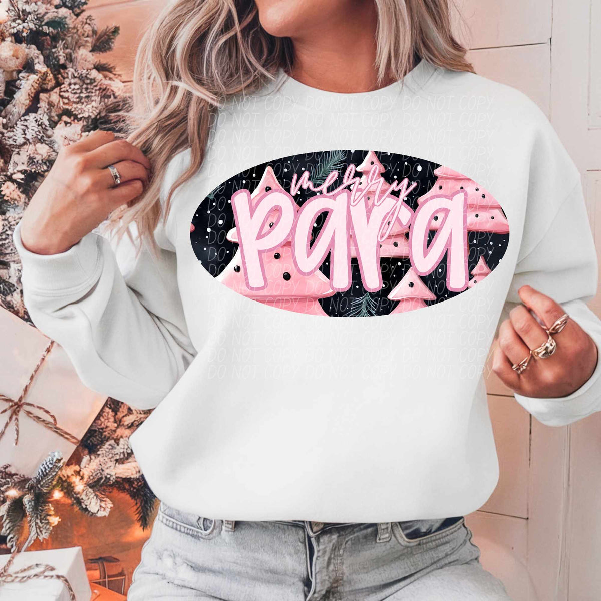 Merry para pink trees (CITY) 62304 DTF transfer