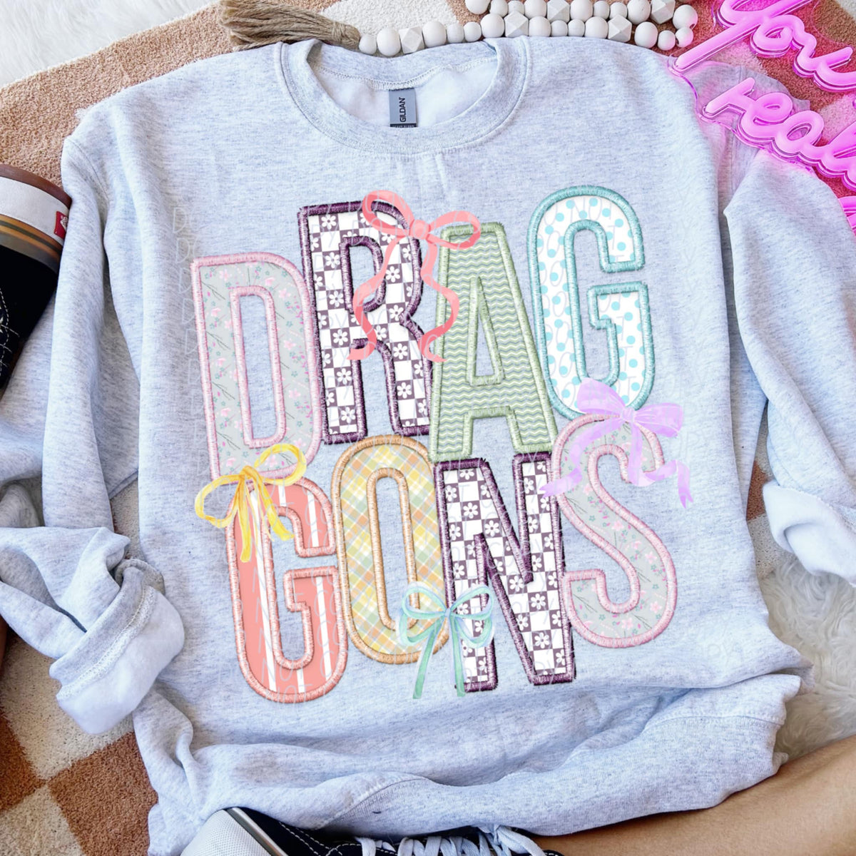 Dragons Spring Bow Mascots (CITY) 97138 DTF transfer