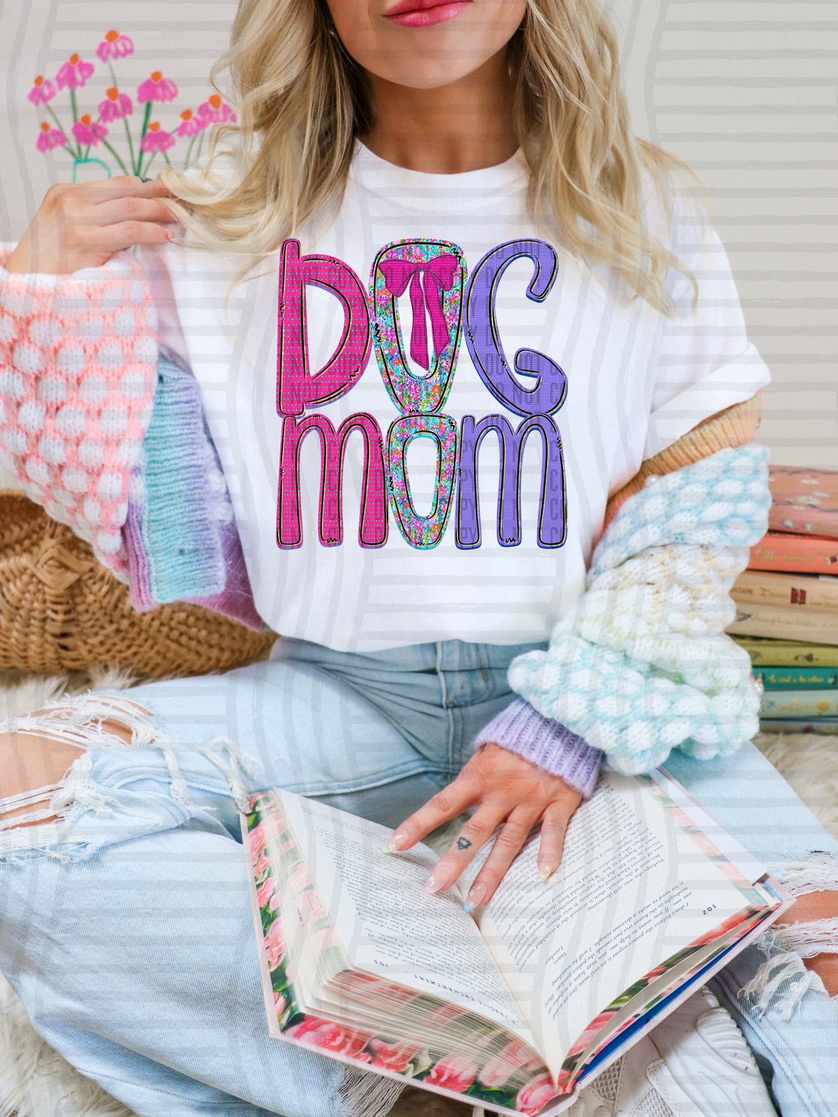 dog mom pastel colors (Caplinger) DTF Transfer
