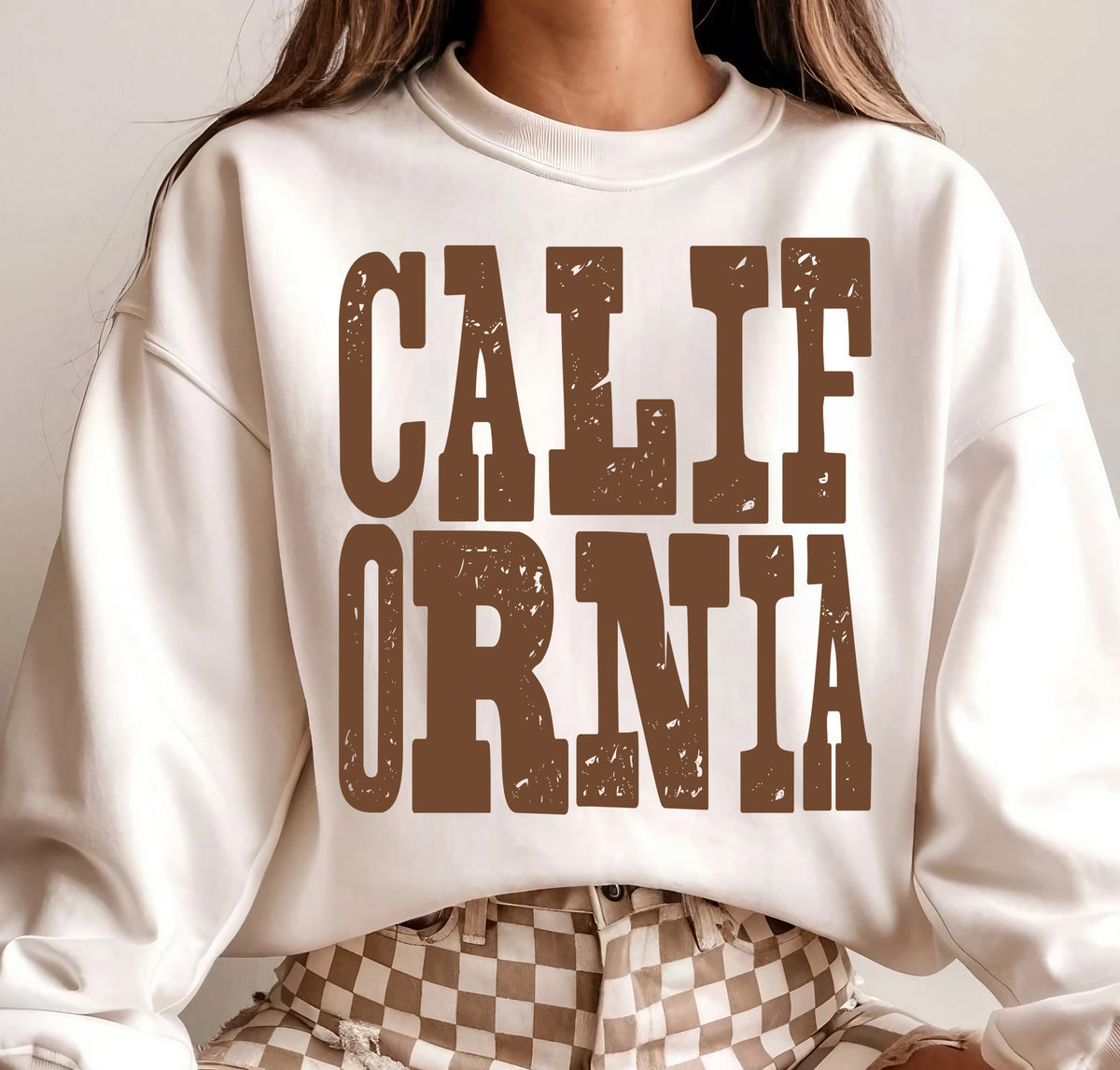 California Brown Grunge (S&G) DTF Transfer