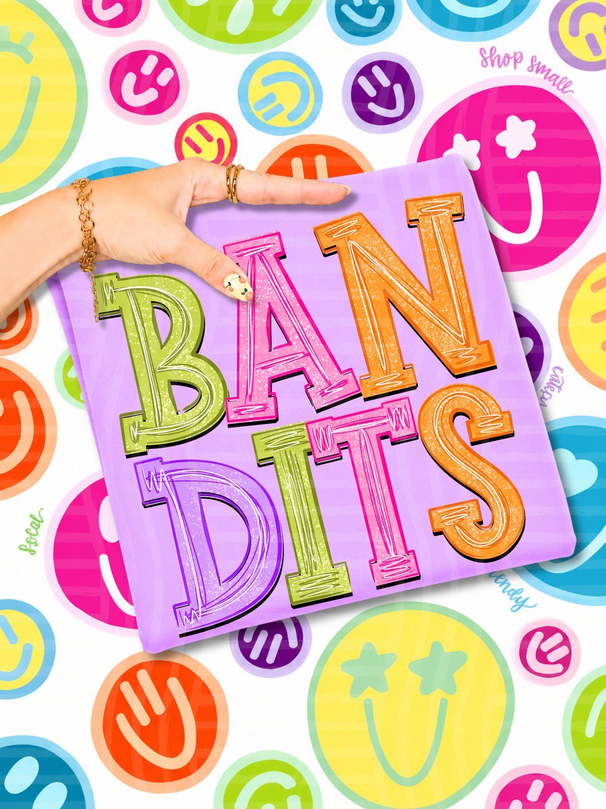 bandits simply colorful stacked (Caplinger) DTF Transfer