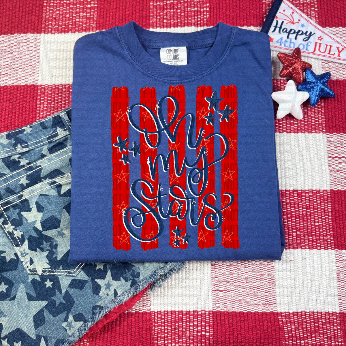stars and stripes red striped background (caplinger) DTF Transfer