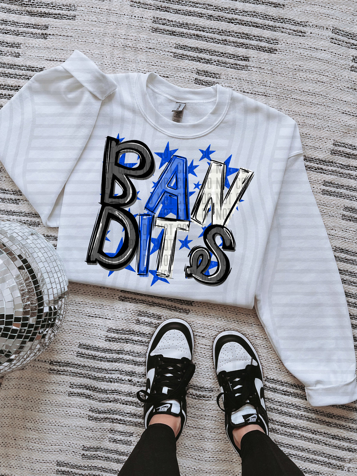 bandits black and blue with blue stars (caplinger) DTF Transfer