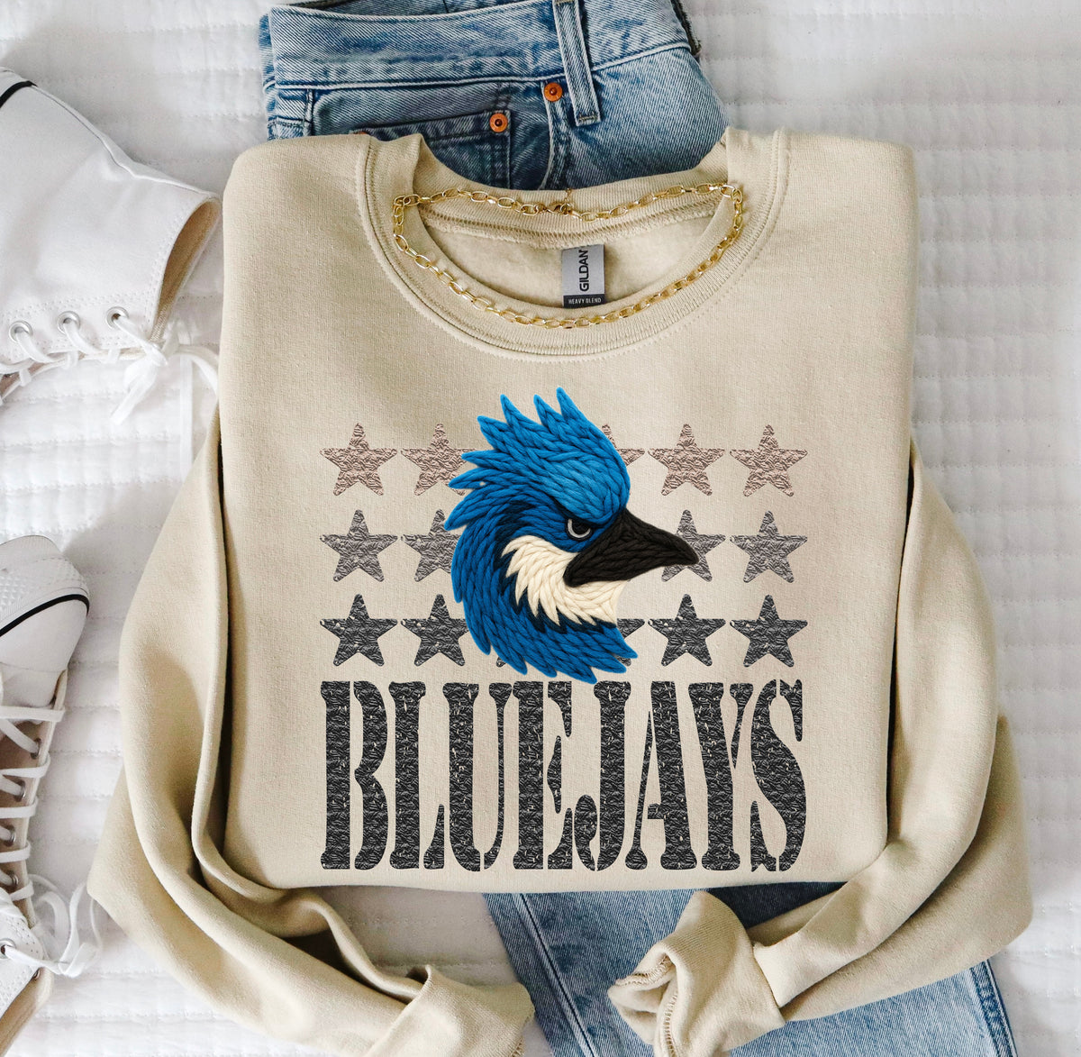 Bluejays Yarn Mascot (S&G) DTF transfer