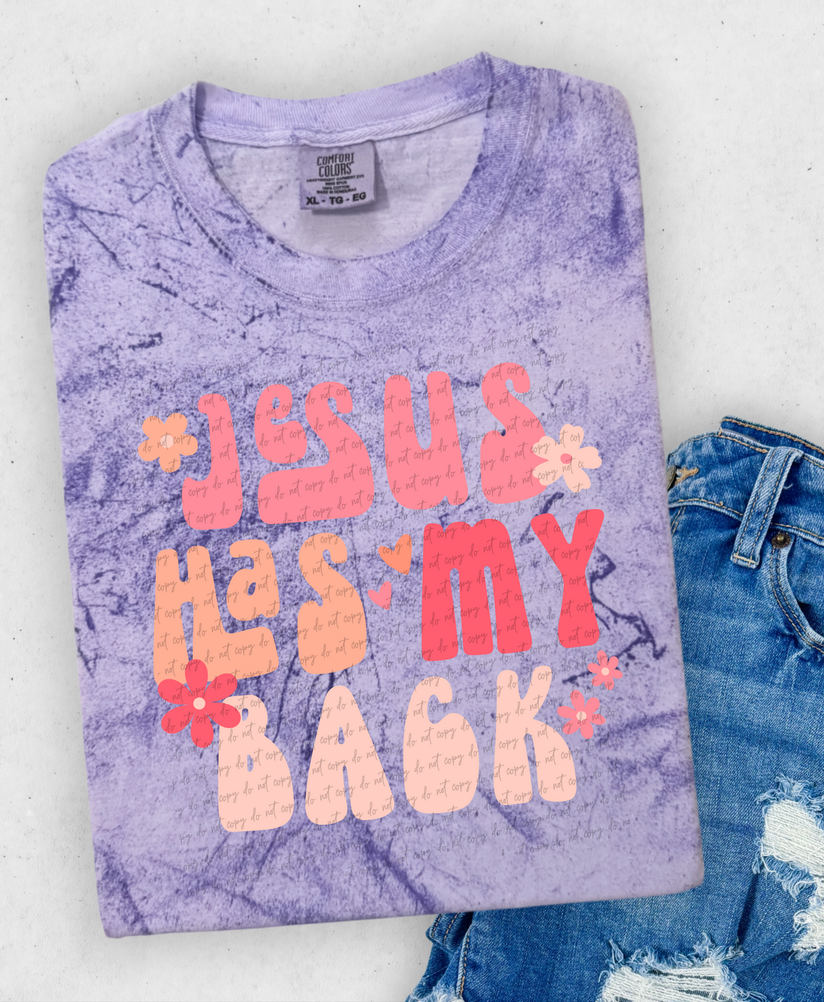 Jesus has my back colorful  28881 DTF Transfer